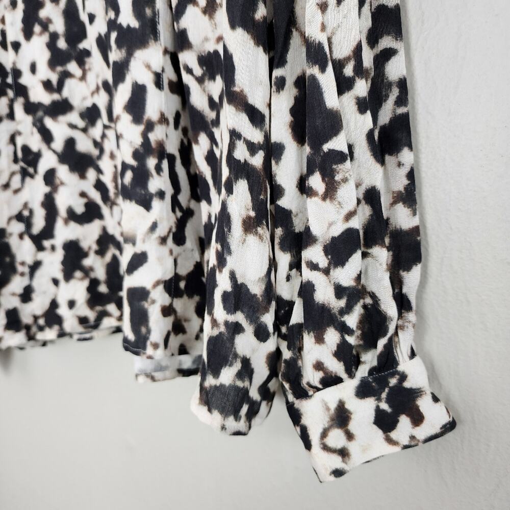 Rails Fable Blurred Cheetah Print V-Neck Blouse Flounce Sleeve NWT XLarge XL - Picture 8 of 16